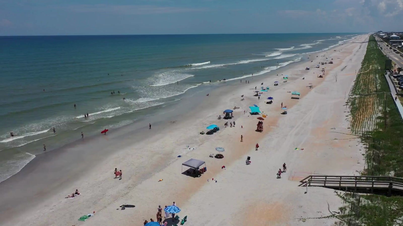 Northeast Florida beach with dune walkover, still from Marilynn’s video (representative view)